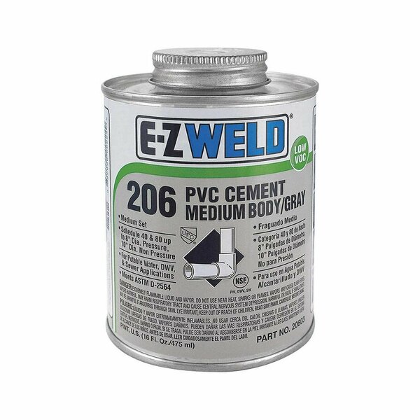 Thrifco Plumbing 8 Oz H.D. PVC Cement Grey 6622221